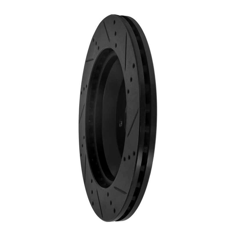 Mercedes-Benz S560 Brake Rotor (1) - Rear Left - R1 Concepts - Drilled & Slotted - Black - `15-`21